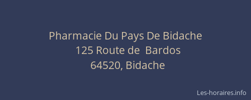 Pharmacie Du Pays De Bidache