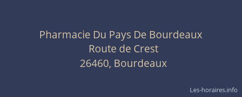 Pharmacie Du Pays De Bourdeaux