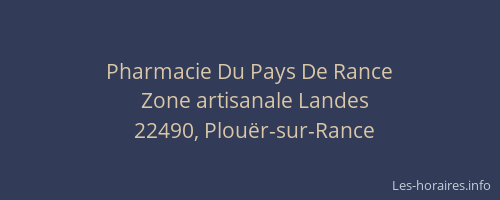 Pharmacie Du Pays De Rance
