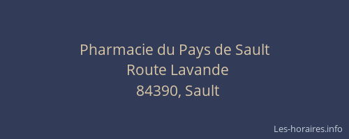 Pharmacie du Pays de Sault
