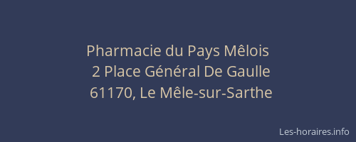Pharmacie du Pays M&ecirc;lois