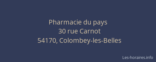 Pharmacie du pays
