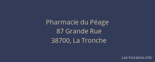 Pharmacie du P&eacute;age