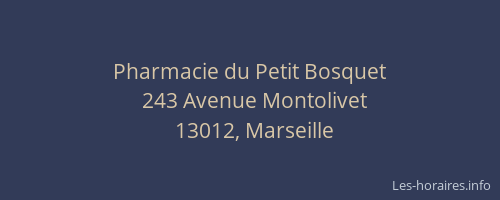 Pharmacie du Petit Bosquet