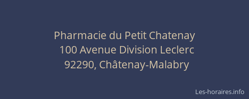 Pharmacie du Petit Chatenay