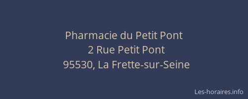 Pharmacie du Petit Pont