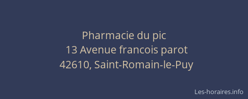 Pharmacie du pic