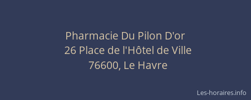 Pharmacie Du Pilon D'or