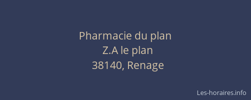 Pharmacie du plan