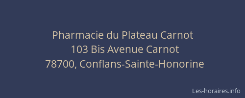 Pharmacie du Plateau Carnot