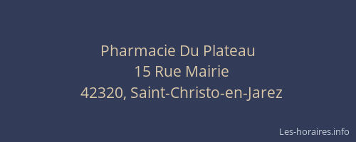 Pharmacie Du Plateau