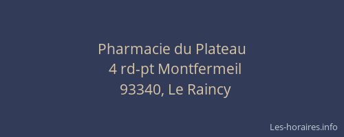Pharmacie du Plateau
