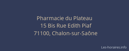 Pharmacie du Plateau