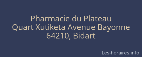 Pharmacie du Plateau