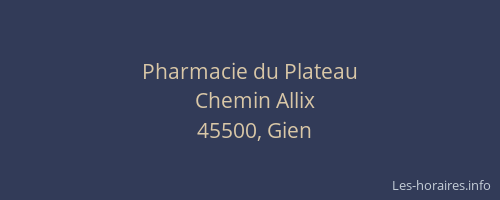 Pharmacie du Plateau