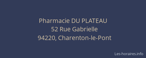 Pharmacie DU PLATEAU
