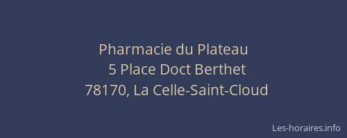 Pharmacie du Plateau