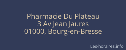 Pharmacie Du Plateau