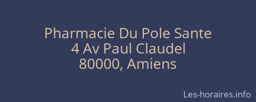Pharmacie Du Pole Sante