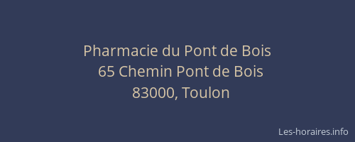 Pharmacie du Pont de Bois