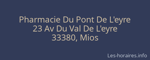 Pharmacie Du Pont De L'eyre
