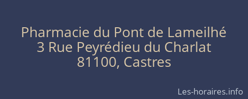 Pharmacie du Pont de Lameilhé