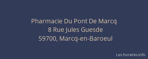 Pharmacie Du Pont De Marcq