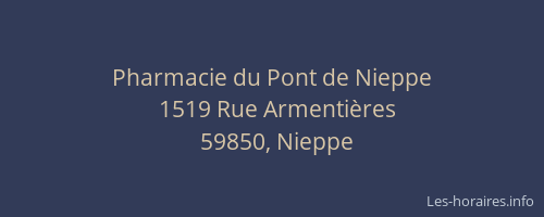 Pharmacie du Pont de Nieppe