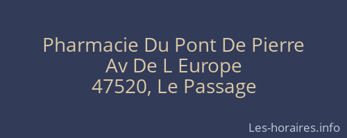 Pharmacie Du Pont De Pierre