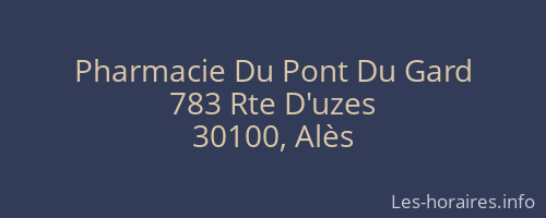 Pharmacie Du Pont Du Gard