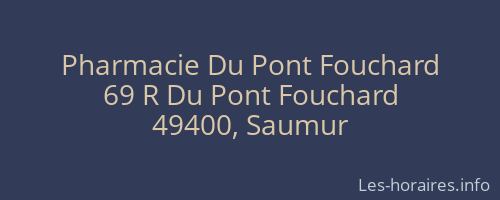Pharmacie Du Pont Fouchard