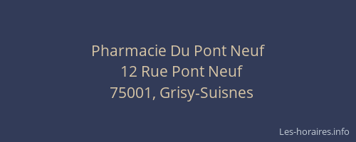 Pharmacie Du Pont Neuf