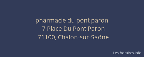 pharmacie du pont paron