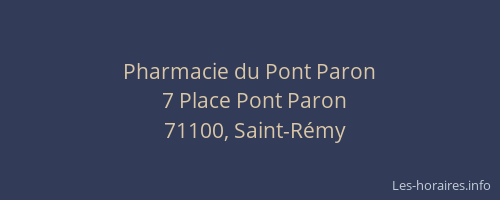 Pharmacie du Pont Paron
