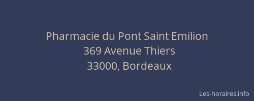 Pharmacie du Pont Saint Emilion