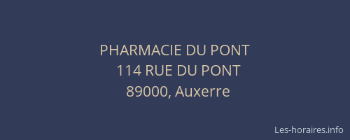 PHARMACIE DU PONT