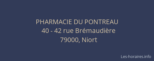 PHARMACIE DU PONTREAU