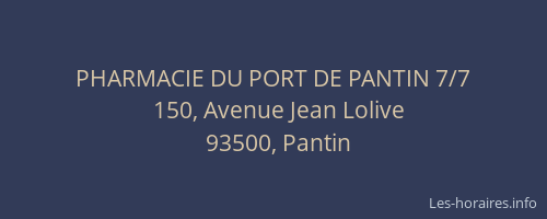 PHARMACIE DU PORT DE PANTIN 7/7