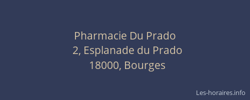 Pharmacie Du Prado