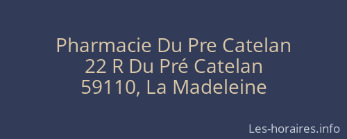 Pharmacie Du Pre Catelan