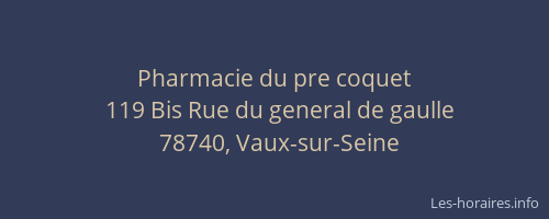 Pharmacie du pre coquet