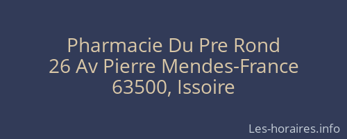 Pharmacie Du Pre Rond