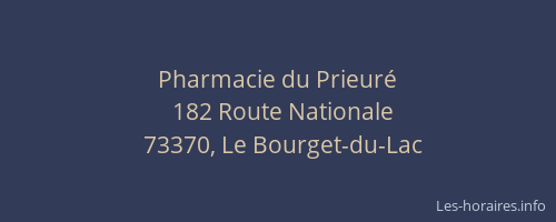 Pharmacie du Prieur&eacute;