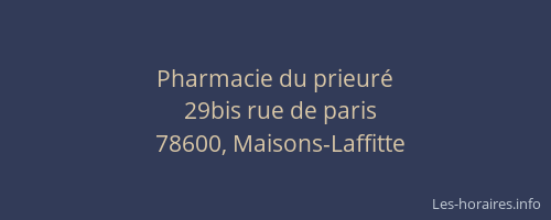 Pharmacie du prieur&eacute;