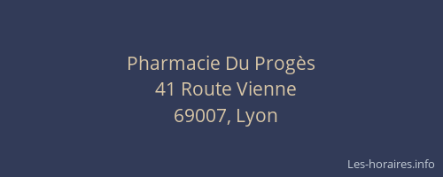 Pharmacie Du Progès