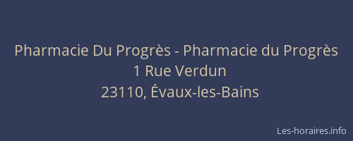 Pharmacie Du Progr&egrave;s - Pharmacie du Progr&egrave;s