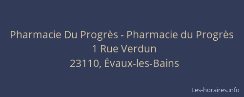 Pharmacie Du Progrès - Pharmacie du Progrès