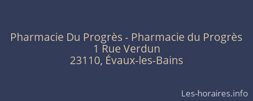 Pharmacie Du Progrès - Pharmacie du Progrès