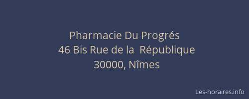 Pharmacie Du Progrés