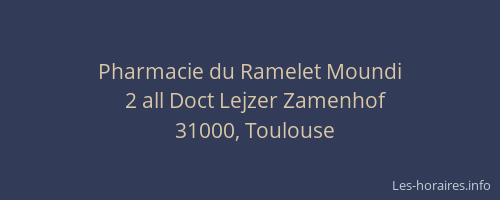 Pharmacie du Ramelet Moundi